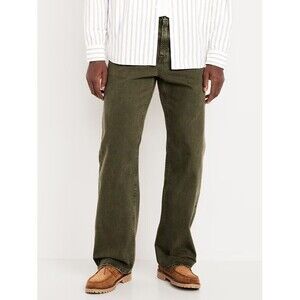 Old Navy 90s Baggy Jeans Mens 31x30 Army Green Loose Denim Straight Leg NEW